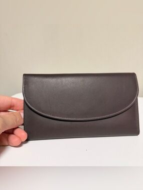 Coach Brown Leather Credit Card Trifold Long Wallet - Vintage